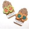 Crochet Granny Square Drop Earrings Bright Summer Colors Wholesale