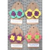 Crochet Granny Square Drop Earrings Bright Summer Colors Wholesale