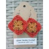 Crochet Granny Square Drop Earrings Neutral Fall Boho Colors Wholesale