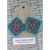 Crochet Granny Square Drop Earrings Neutral Fall Boho Colors Wholesale