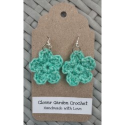 Crochet Sparkly Flower Drop  Earrings, Wholesale