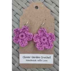 Crochet Sparkly Flower Drop  Earrings, Wholesale