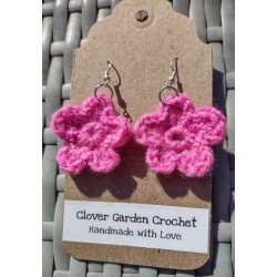 Crochet Sparkly Flower Drop  Earrings, Wholesale