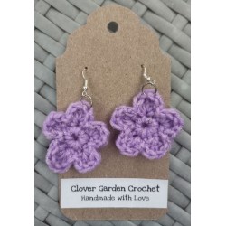 Crochet Sparkly Flower Drop  Earrings, Wholesale