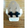 Porcelain Clay Black Christian Cross Earrings Wholesale