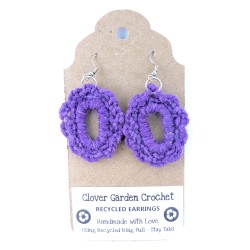 Recycled Pull Tab Crochet Cabochon Style Earrings, Wholesale