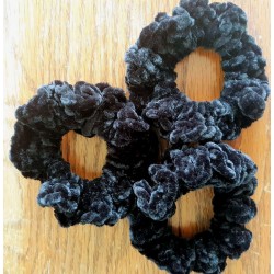 3.5" Wholesale Black Crochet Velveteen Chenille Scrunchies.