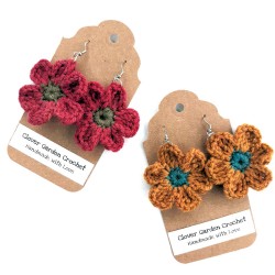 Boho Daisy Flower Crochet  Drop  Earrings, Wholesale