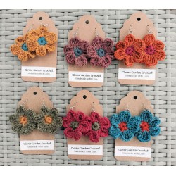 Boho Daisy Flower Crochet  Drop  Earrings, Wholesale