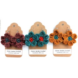 Boho Daisy Flower Crochet  Drop  Earrings, Wholesale