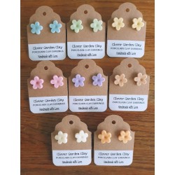 Porcelain Clay Flower Stud...