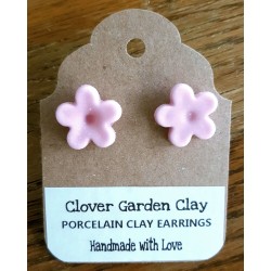 Porcelain Clay Flower Stud Earrings in Pastel Colors, Wholesale