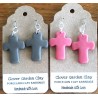 Porcelain Clay Plain Colors Christian Cross Earrings Wholesale