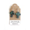 Porcelain Clay Patterned Christian Cross Earrings Wholesale