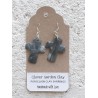 Porcelain Clay Patterned Christian Cross Earrings Wholesale