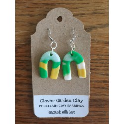 Porcelain Clay U Shaped Patterned Earrings Wholesale