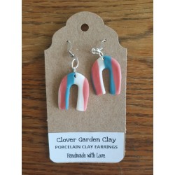 Porcelain Clay U Shaped Patterned Earrings Wholesale