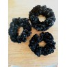 4" Wholesale Black Crochet Velveteen Chenille Scrunchies.