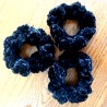 4" Wholesale Black Crochet Velveteen Chenille Scrunchies.