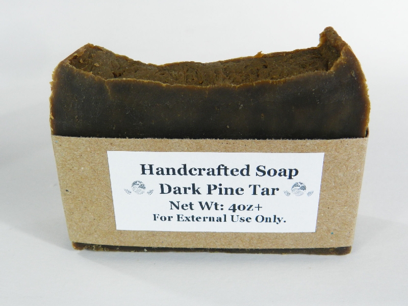 Wholesale Lard and Lye Dark Pine Tar Soap, With Labels.
