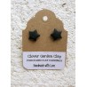 Porcelain Clay Black Star Stud Earrings, Wholesale