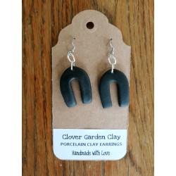 Porcelain Clay U Shaped Black Earrings Wholesale