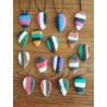 Porcelain Clay Tricolor Teardrop Pendant Necklaces, Wholesale