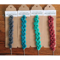 Crochet Boho Braid Bracelet, Mixed Colors, Adjustable From 7" To 8.5"+  Wholesale