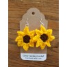 Sunflower Sun Flower Crochet  Drop  Earrings