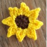 Sunflower Sun Flower Crochet  Drop  Earrings