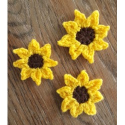 Sunflower Sun Flower Crochet  Drop  Earrings