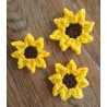 Sunflower Sun Flower Crochet  Drop  Earrings