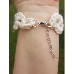 Crochet Boho Braid Bracelet, Ecru Off White, Adjustable From 7" To 8.5"+  Wholesale