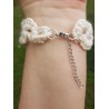 Crochet Boho Braid Bracelet, Ecru Off White, Adjustable From 7" To 8.5"+  Wholesale