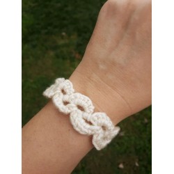 Crochet Boho Braid Bracelet, Ecru Off White, Adjustable From 7" To 8.5"+  Wholesale