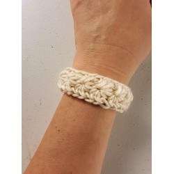 Crochet Boho Star Design Bracelet, Ecru Off White, Adjustable From 7" To 8.5"+  Wholesale