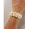 Crochet Boho Star Design Bracelet, Ecru Off White, Adjustable From 7" To 8.5"+  Wholesale