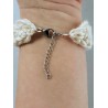 Crochet Boho Star Design Bracelet, Ecru Off White, Adjustable From 7" To 8.5"+  Wholesale