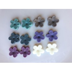 Pairs of Porcelain Clay Flowers in Neutral Tones For Stud  Earring Making