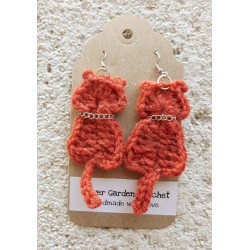 Crochet Cat or Fat Bottomed Kitten Kitty Earrings