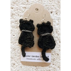 Crochet Cat or Fat Bottomed Kitten Kitty Earrings