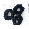 3.5" Wholesale Black Crochet Velveteen Chenille Scrunchies.