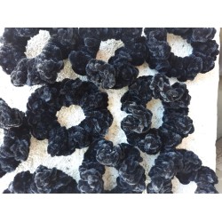 3.5" Wholesale Black Crochet Velveteen Chenille Scrunchies.