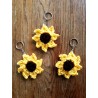 Boho Crochet Sunflower Sun Flower Design Keychain.