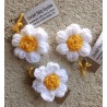 Boho Crochet Puff Daisy Keychain.