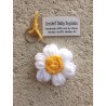 Boho Crochet Puff Daisy Keychain.