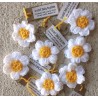 Boho Crochet Puff Daisy Keychain.