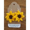 Sunflower Crochet  Drop  Earrings