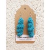 Teal Crochet Twist Twirl Drop  Earrings