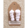 White Crochet Twist Twirl Drop  Earrings